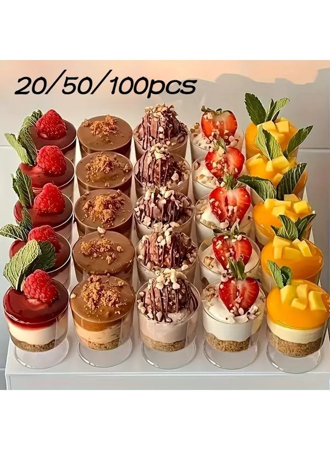 50 قطعة من أكواب الحلوى القابلة للاستعمال لمرة واحدة مع قواعد قوية مزودة بأرجل لحفلات الموس والبارفيه والأعراس - Image 1